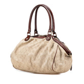 グッチ GGキャンバス スーキー ハンドバッグ ショルダーバッグ 2WAY 223974 ベージュ ブラウン キャンバス レザー レディース GUCCI 【中古】